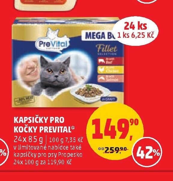 Kapsičky pro kočky Prevital