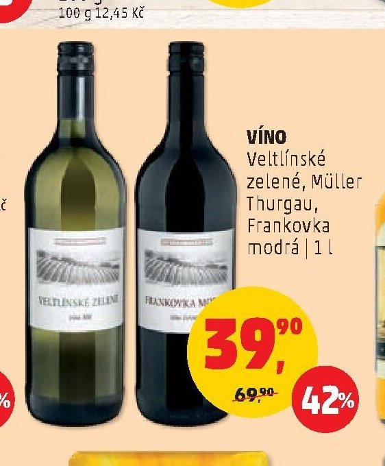 VÍNO Veltlínské zelené, Müller Thurgau, Frankovka modrá