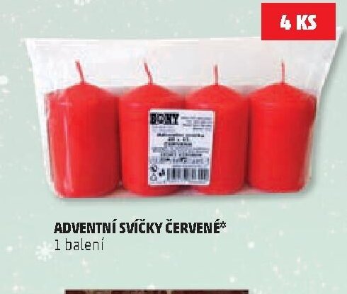 ADVENTNÍ SVÍČKY ČERVENÉ
