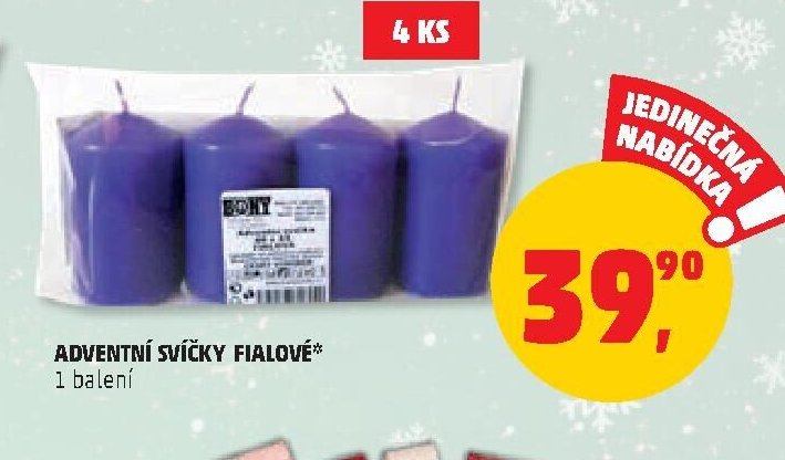 ADVENTNÍ SVÍČKY FIALOVÉ
