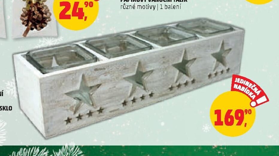 VÁNOČNÍ SVÍCEN DŘEVO-SKLO VELKÝ