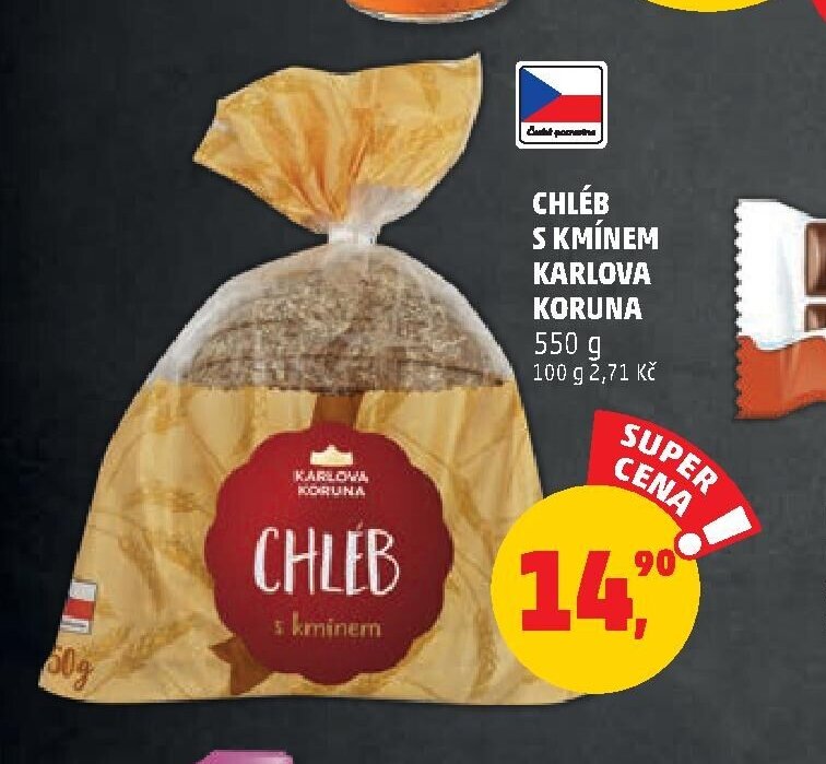 Chléb s kmínem Karlova Koruna 550 g