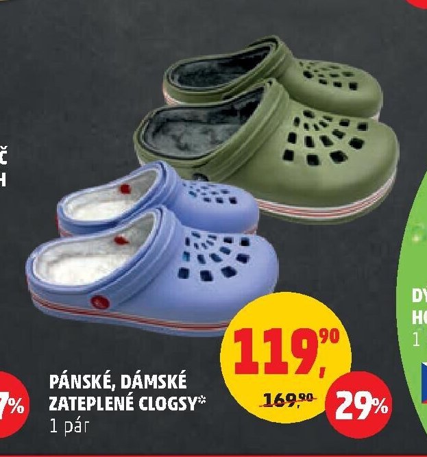 Pánské, dámské zateplené clogsy 1 pár