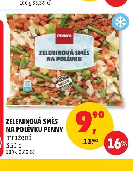 Zeleninová směs na polévku Penny mražená 350 g