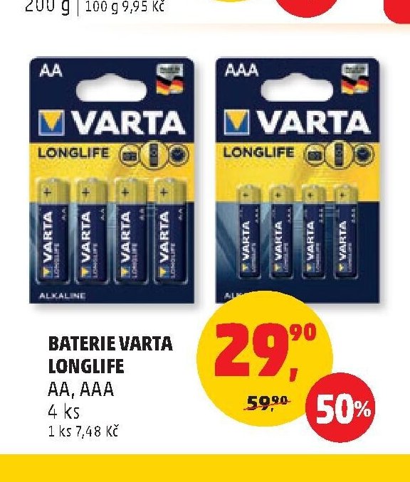BATERIE VARTA LONGLIFE AA, AAA