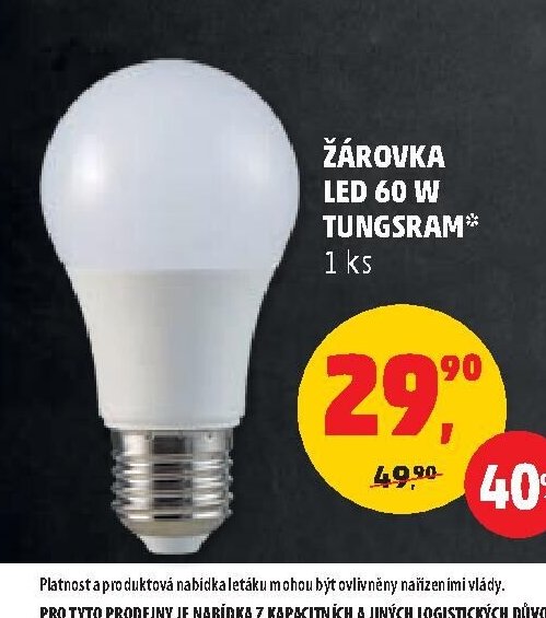 ŽÁROVKA LED 60 W TUNGSRAM