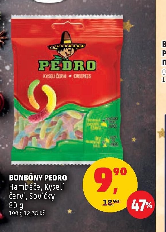BONBÓNY PEDRO Hambáče, Kyselí červi, Sovičky 80 g