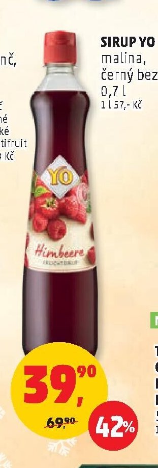 SIRUP YO malina, černý bez 0,7 l
