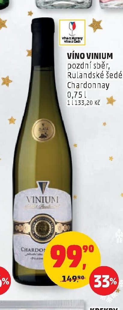 VÍNO VINIUM pozdní sběr, Rulandské šedé, Chardonnay