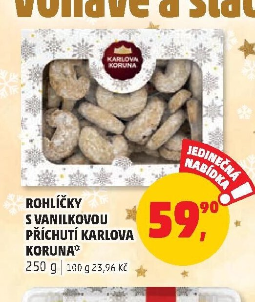 ROHLÍČKY S VANILKOVOU PŘÍCHUTÍ KARLOVA KORUNA