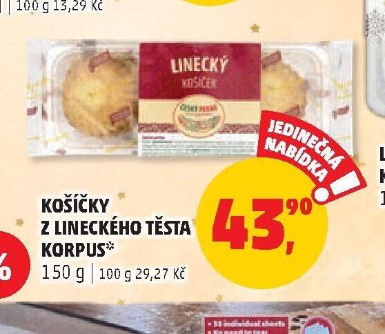 KOŠÍČKY Z LINECKÉHO TĚSTA KORPUS