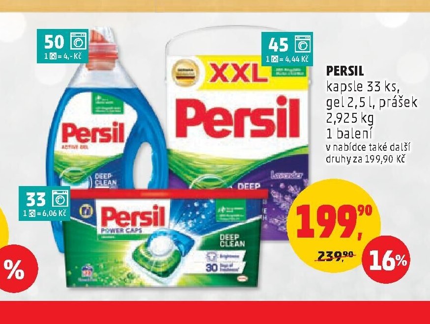 Persil (kapsle, gel, prášek)