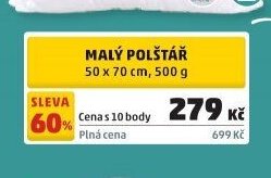 MALÝ POLŠTÁŘ 50 x 70 cm, 500 g