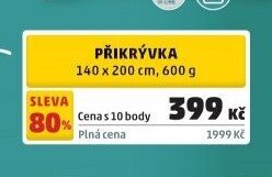 PŘIKRÝVKA 140 x 200 cm, 600 g