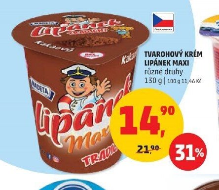 Tvarohový krém Lipánek Maxi