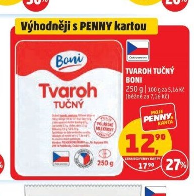Tvaroh tučný Boni