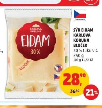 Sýr Eidam Karlova Koruna bloček