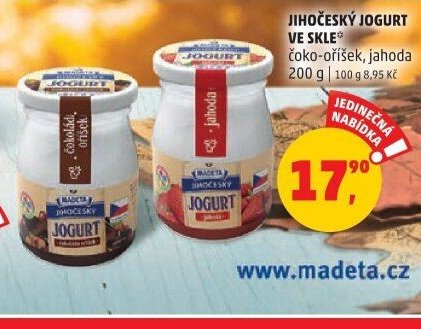 Jihočeský jogurt ve skle