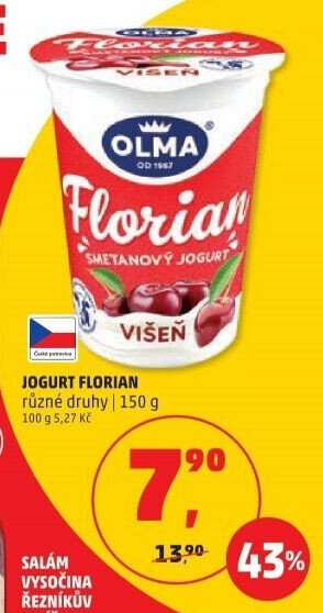 JOGURT FLORIAN různé druhy