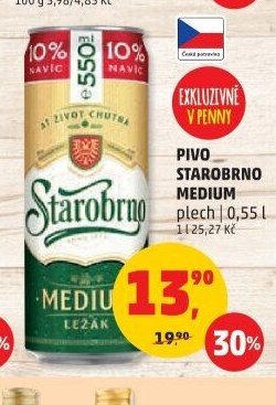 Pivo Starobrno medium