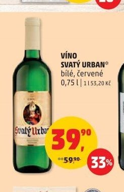Víno Svatý Urban bílé, červené