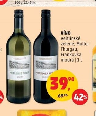 Víno Veltlínské zelené, Müller Thurgau, Frankovka modrá
