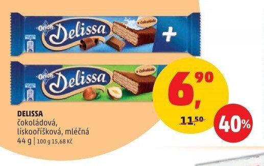 DELISSA čokoládová, lískooříšková, mléčná