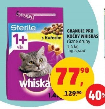 Granule pro kočky Whiskas 1,4 kg