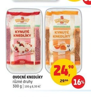 Ovocné knedlíky různé druhy