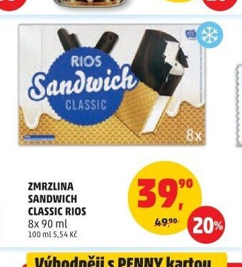 Zmrzlina Sandwich Classic Rios