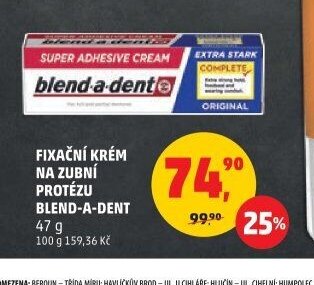 FIXAČNÍ KRÉM NA ZUBNÍ PROTÉZU BLEND-A-DENT