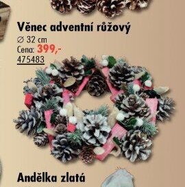 Věnec adventní růžový