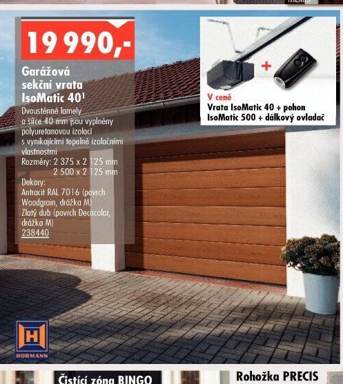 Garážová sekční vrata IsoMatic 40