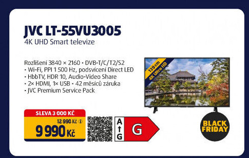 4K Ultra HD televize JVC LT-55VU3005