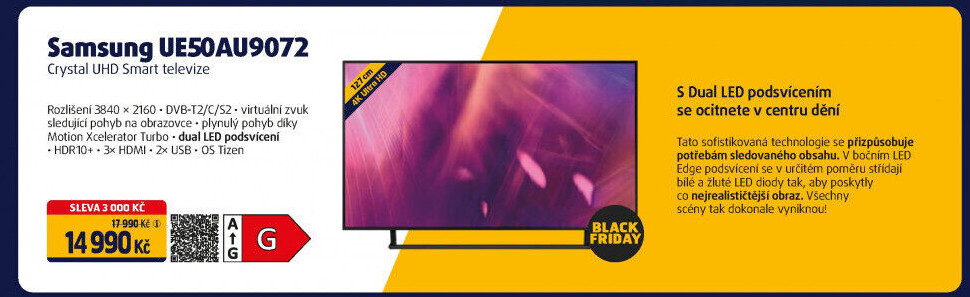 Smart 4K televize Samsung UE50AU9072