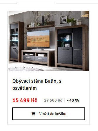 Obývací stěna Balin, s osvětlením - ASKO akcniletaky.com