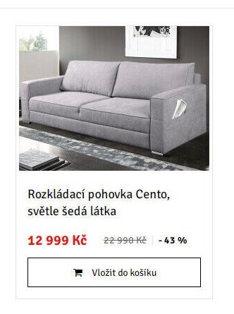 Rozkládací pohovka Cento, světle šedá látka - ASKO akcniletaky.com