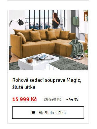Rohová sedací souprava Magic, žlutá látka - ASKO akcniletaky.com