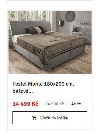 Postel Monte 180x200 cm, béžová... - ASKO akcniletaky.com