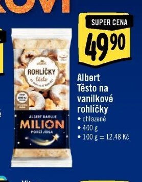 Albert Těsto na vanilkové rohlíčky