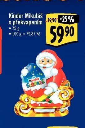 Kinder Mikuláš s překvapením