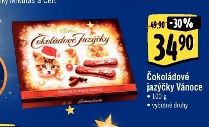 Čokoládové jazýčky Vánoce