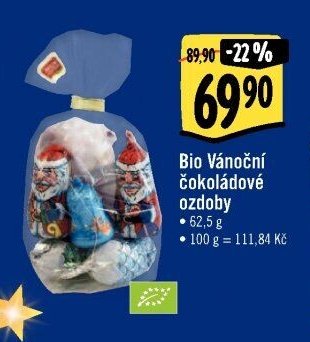 Bio Vánoční čokoládové ozdoby