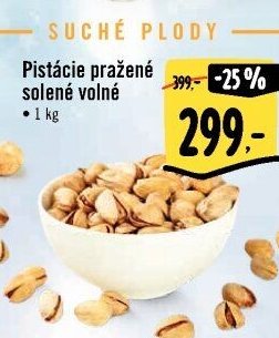 Pistácie pražené solené volné