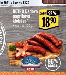 RETRO Dědova papriková klobása