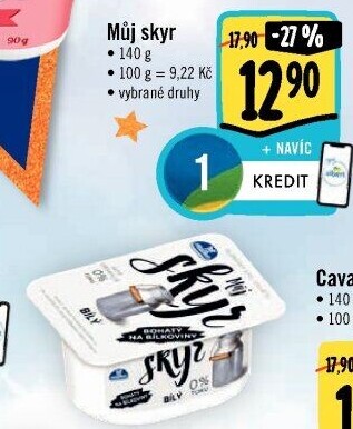 Dezert zakysaný ochucený Můj Skyr 0% Milko