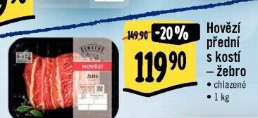 Hovězí přední s kostí - žebro Albert