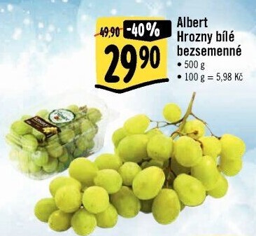 Hrozny bílé bezsemenné Albert