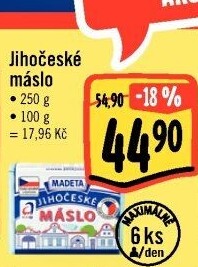 Máslo Jihočeské Madeta