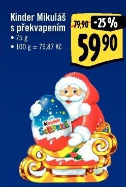 Mikuláš s překvapením Kinder